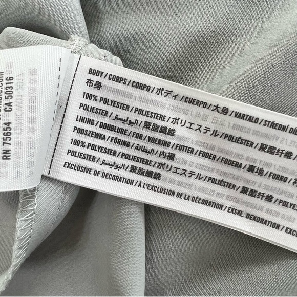 Abercrombie & Fitch Dress Women Small Petite Midi Slip Faux Satin Side Slit B15 - Picture 10 of 10